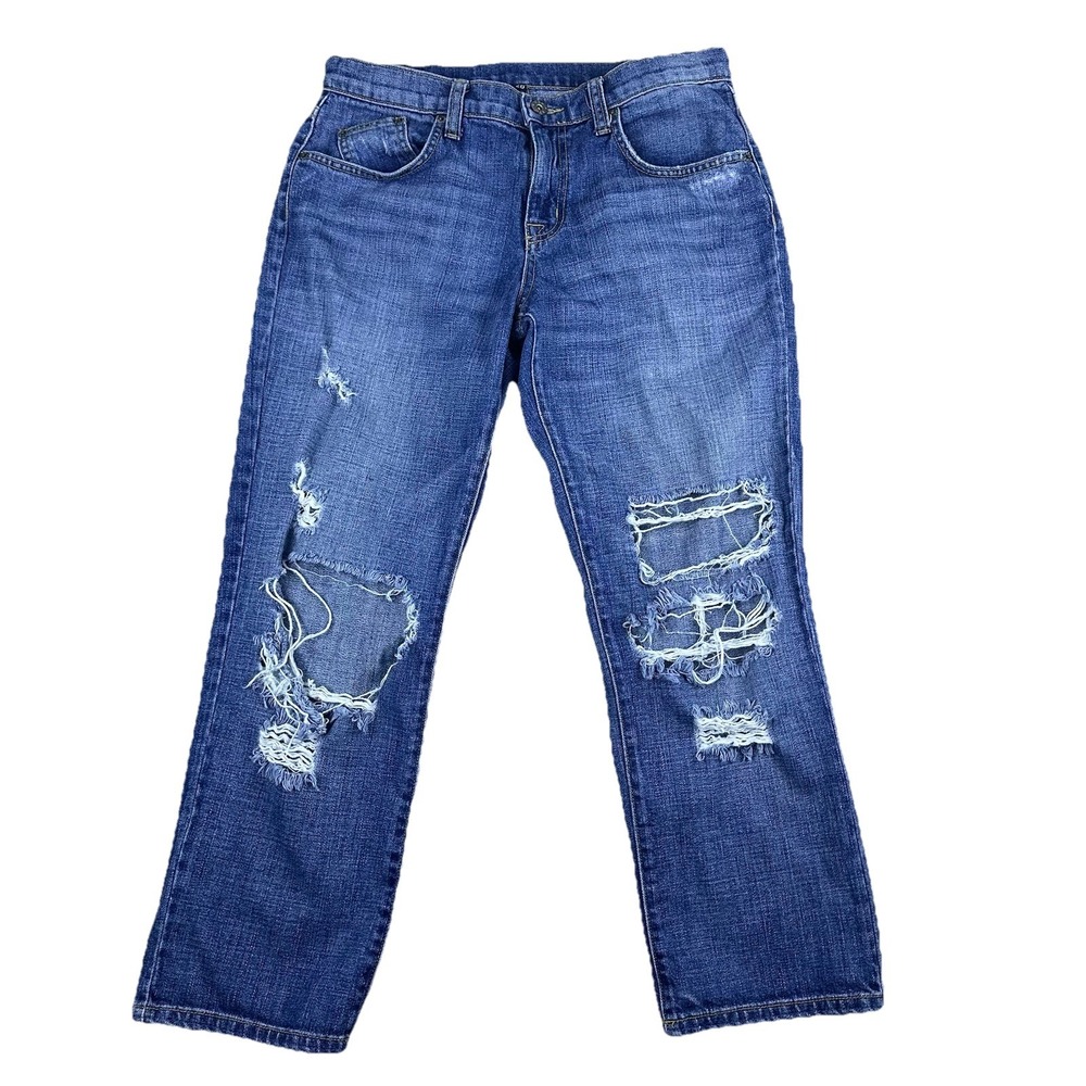 CarMar Los Angeles‎ Womens Distressed Straight Jeans Size 26 Blue Denim USA-Made